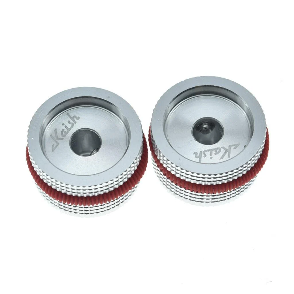 Dopro 4-Pack 25 * 15.5mm Set Screw Style Aluminium Potentiometer Knobs 1/4" Universal Pot Control Knobs with Rubber Ring and Indicator for Guitar/Bass Equipments Silver with Red Ring - Image 6