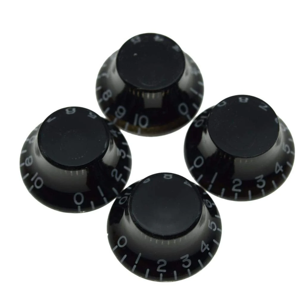 Dopro 4pcs USA(Imperial) LP Guitar Bell Knobs 24 Fine Splines Top Hat Knobs for USA Les Paul with CTS Pots Black Pack of 4 Black-1 - Image 4