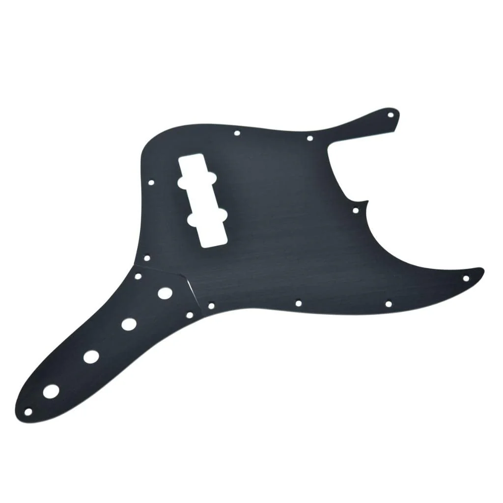 Dopro Aluminum Anodized 10-Hole 4 String Jazz J Bass Pickguard Metal JB Control Plate and Screws for American/Mexican FD Jazz Bass Black Pickguard with Control Plate - Image 5