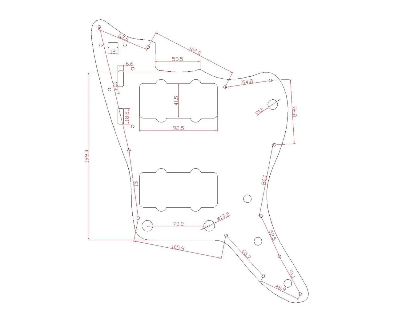Dopro American Vintage Jazzmaster Guitar Pickguard Scratch Plate JM Pickguard with Screws for FD Vintage Jazzmaster Black 3 Ply (BWB) Black 3 Ply (BWB) - Image 2