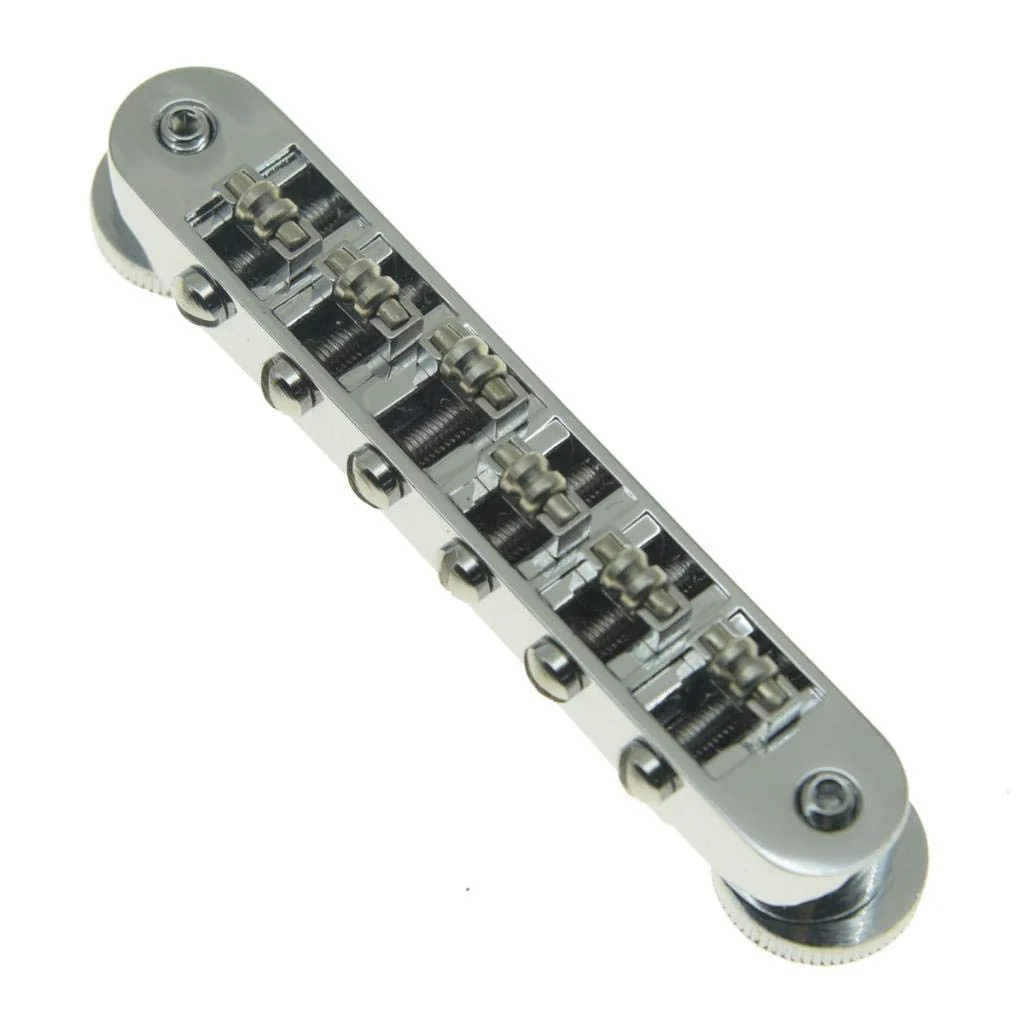 Dopro Chrome Guitar Roller Saddle Bridge Tune-O-Matic Bridge For USA Les Paul,SG,ES Dot,Gretsch Bigsby T-O-M with M4 Posts - Image 2