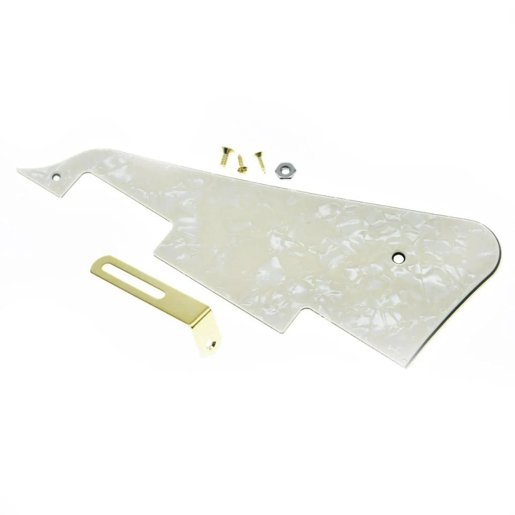 Dopro LP Guitar Pickguard and LP Stainless Steel Bracket with Gold Steel Mounting Screws for USA Les Paul Aged Pearl Gold Bracket - Image 3