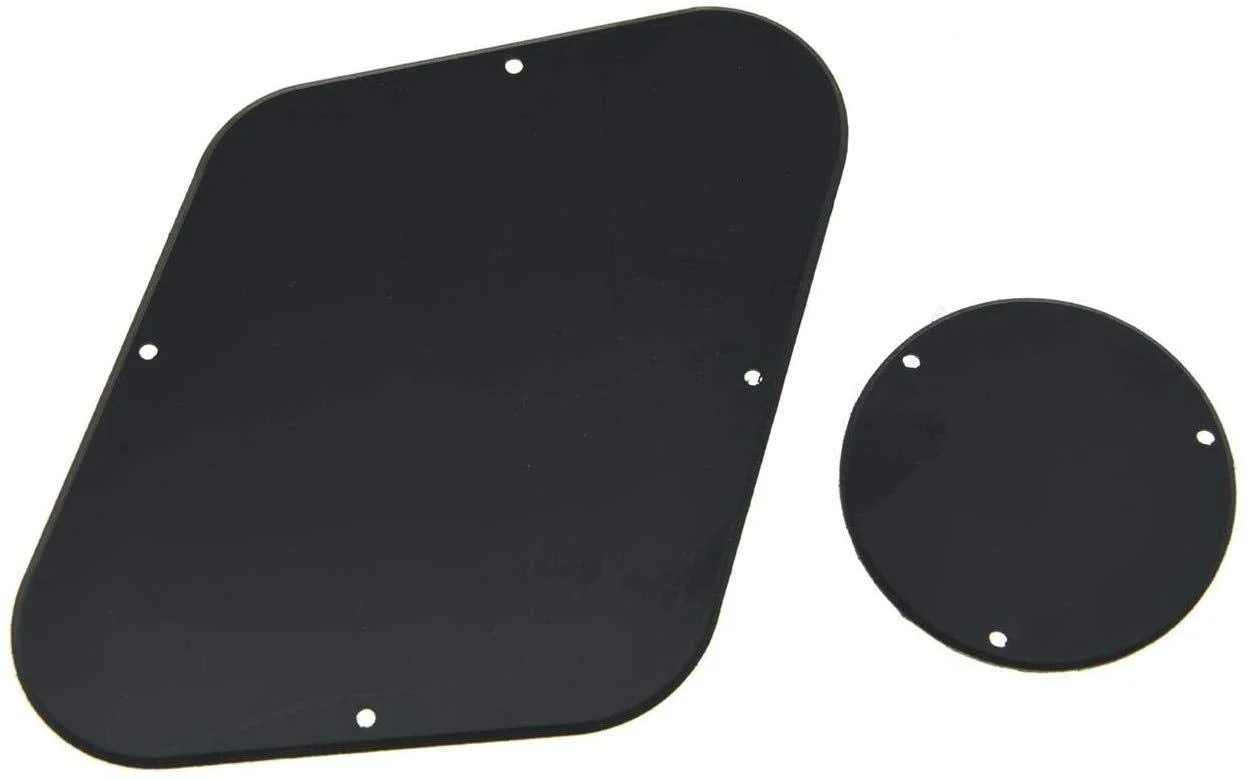 Dopro LP Rear Control Plate Switch Plate Cavity Cover For Epi Les Paul Solid Black 1 Ply - Image 2