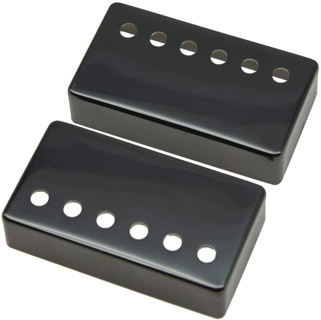 Dopro Set of 2 Metal Humbucker Guitar Pickup Cover Brass Humbucker Pickup Covers 50mm/52mm Pole Spacing for Epi Les Paul Blacklack Black - Image 2