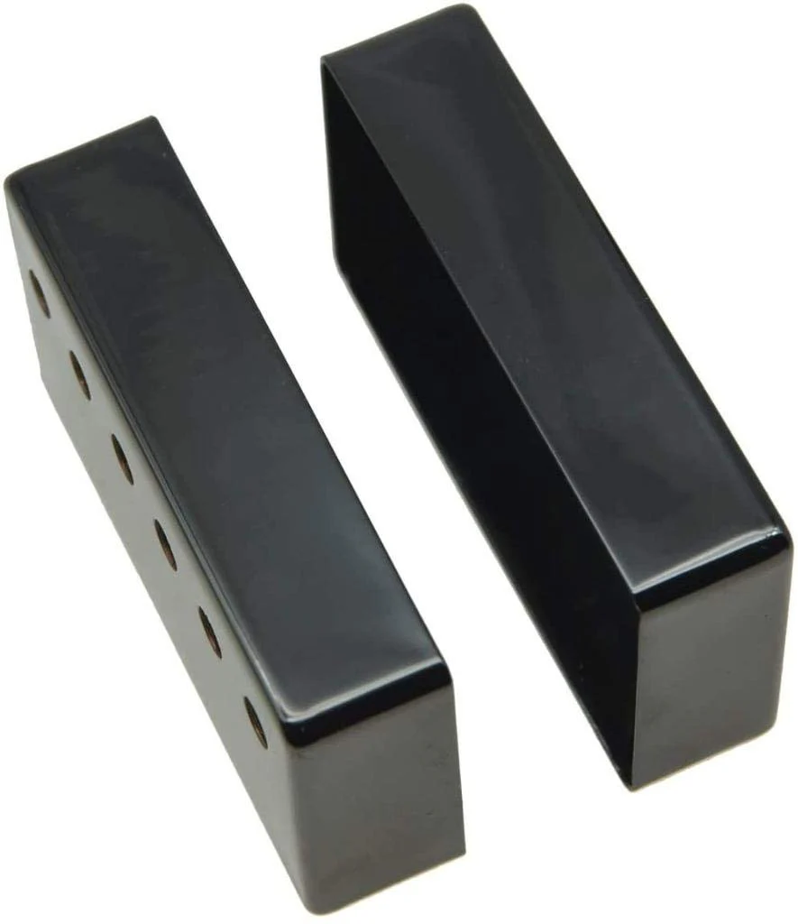 Dopro Set of 2 Metal Humbucker Guitar Pickup Cover Brass Humbucker Pickup Covers 50mm/52mm Pole Spacing for Epi Les Paul Blacklack Black - Image 3