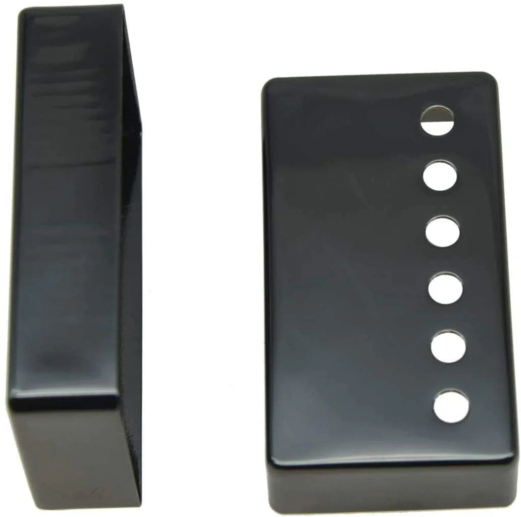 Dopro Set of 2 Metal Humbucker Guitar Pickup Cover Brass Humbucker Pickup Covers 50mm/52mm Pole Spacing for Epi Les Paul Blacklack Black - Image 4
