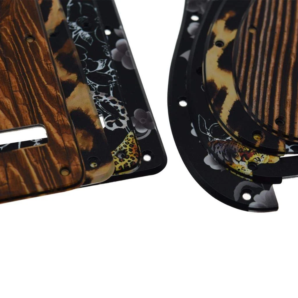 Dopro Strat HSS Guitar 3D Printed plastic pickguard ST Back Plate Tremolo Cover for USA/Mexican Fender Strat Flower Pattern - Image 4