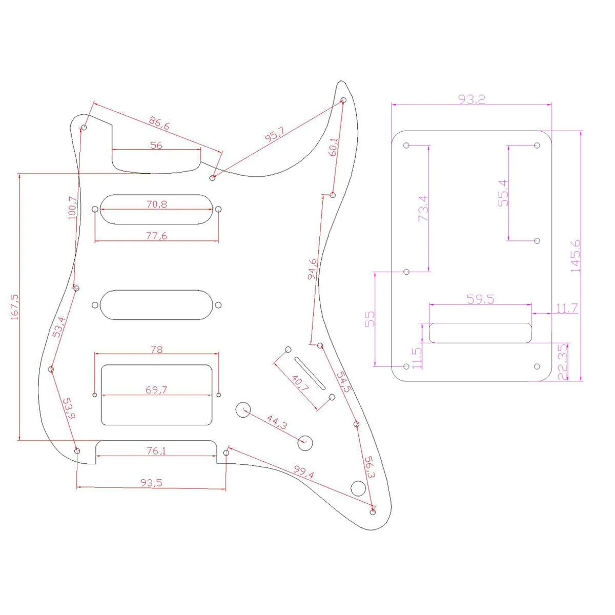 Dopro Strat HSS Guitar 3D Printed plastic pickguard ST Back Plate Tremolo Cover for USA/Mexican Fender Strat Flower Pattern - Image 5