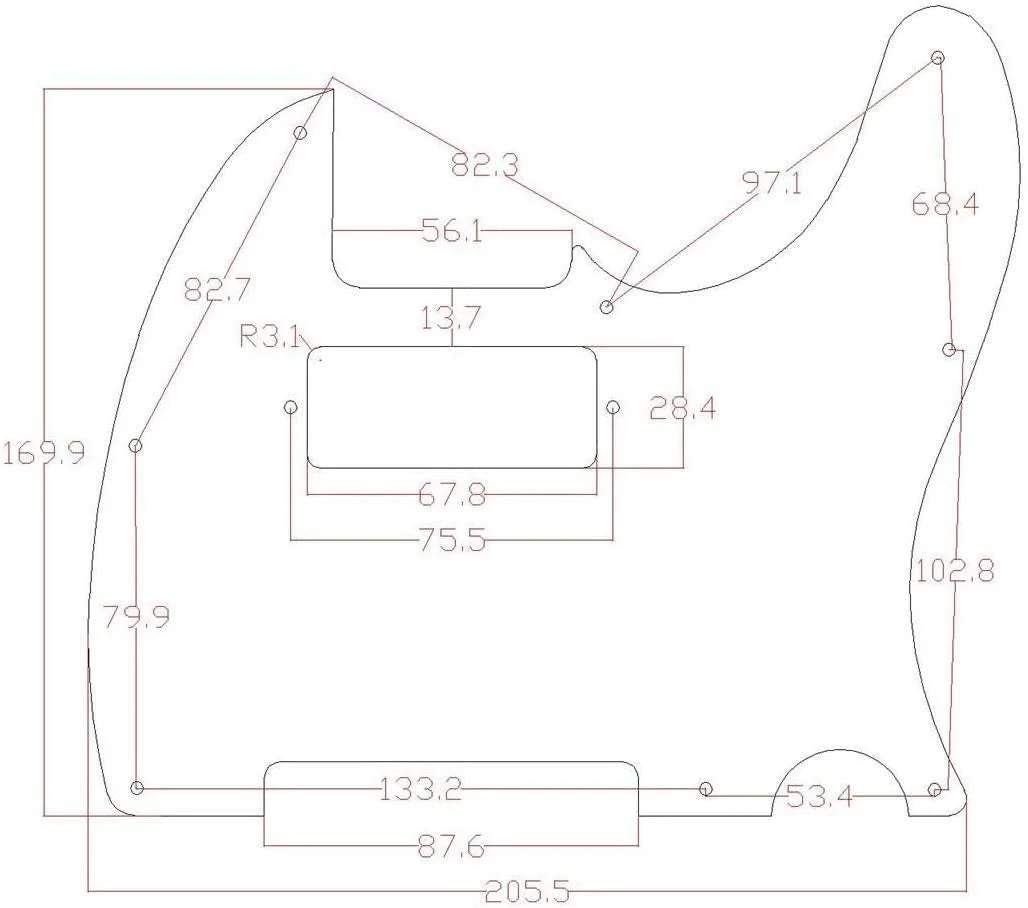 Dopro Tele Guitar Pickguard Scratch Plate with Mini Humbucker Pickup Hole fits USA/Mexican Fender Telecaster Vintage Tortoise - Image 3