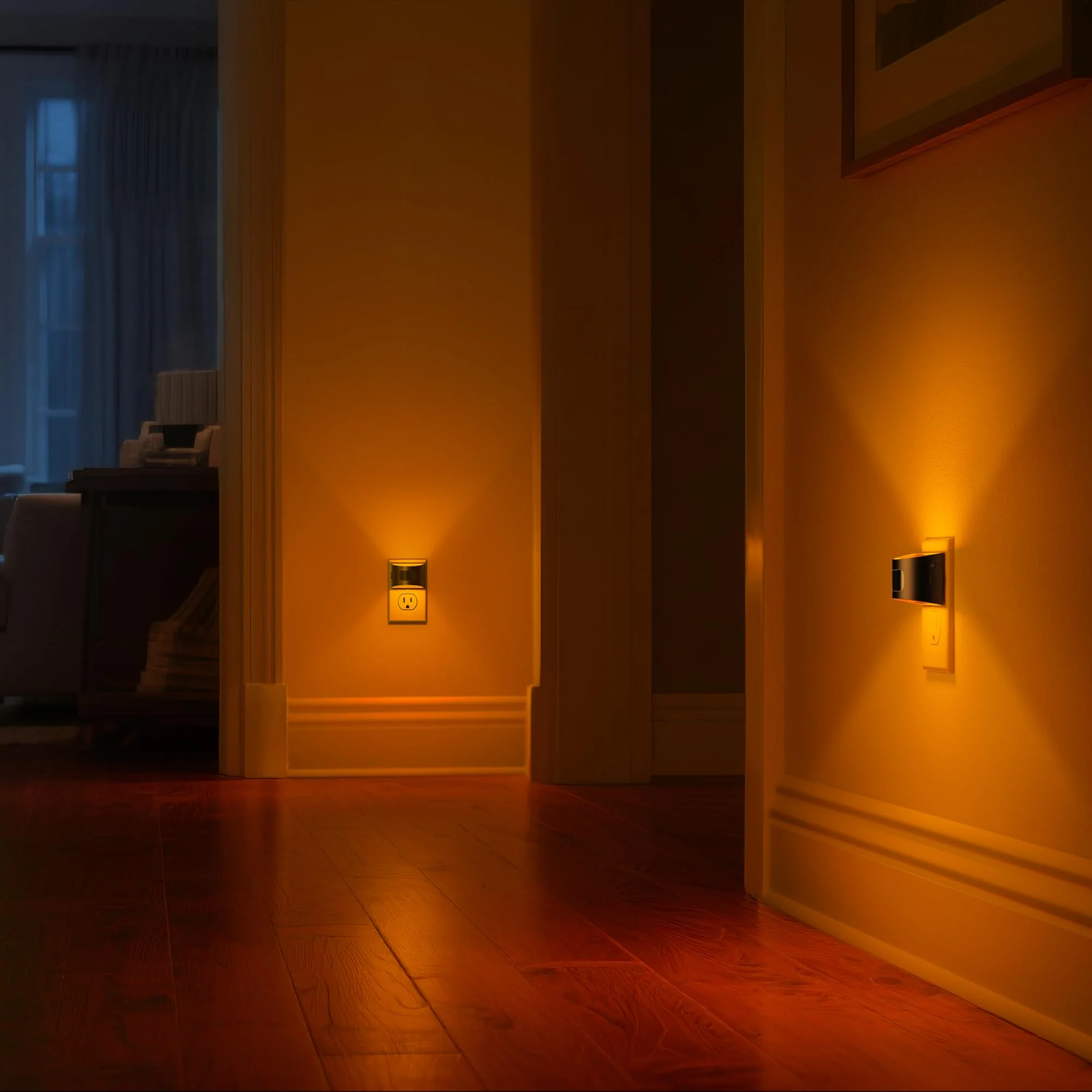 DORESshop LED Night Light[4 Pack], Night Lights Plug into Wall, 3 Mode Plug in Night Light with Motion Sensor, Dusk to Dawn Sensor, Nightlights for Adults, Bedroom, Bathroom, Hallway, Amber Black 4 - Image 8