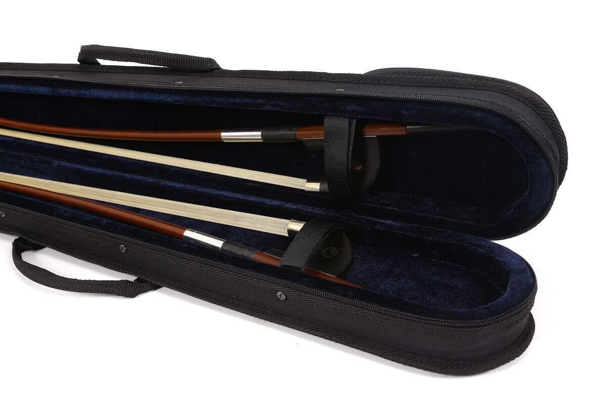 Double bass bow case 2pcs Bow Holder German French Style with Strong straps Light Durable,Black color - Image 7