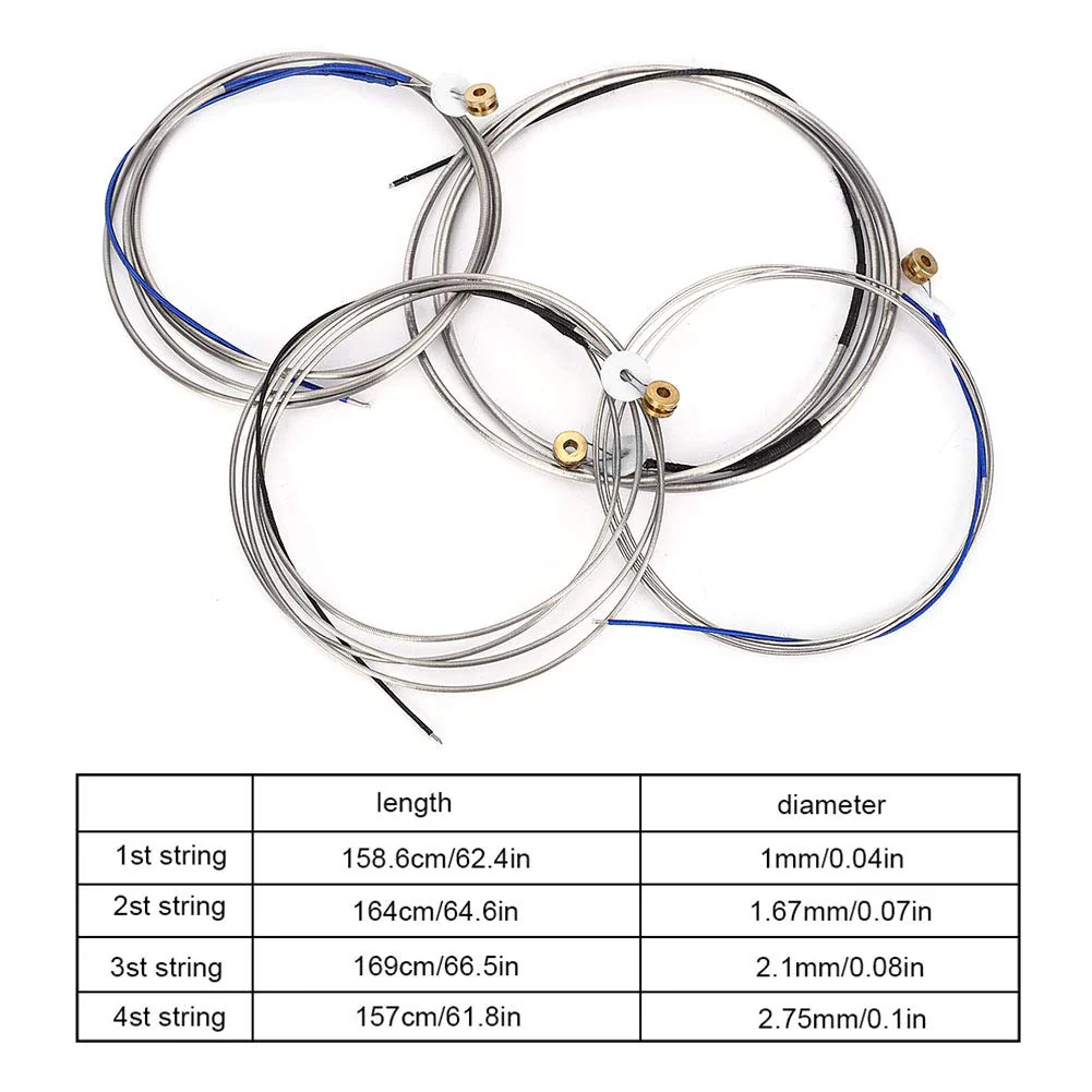 Double Bass String, Steel Double Bass Strings Wire String Professional Music Instrument Accessory - Image 4