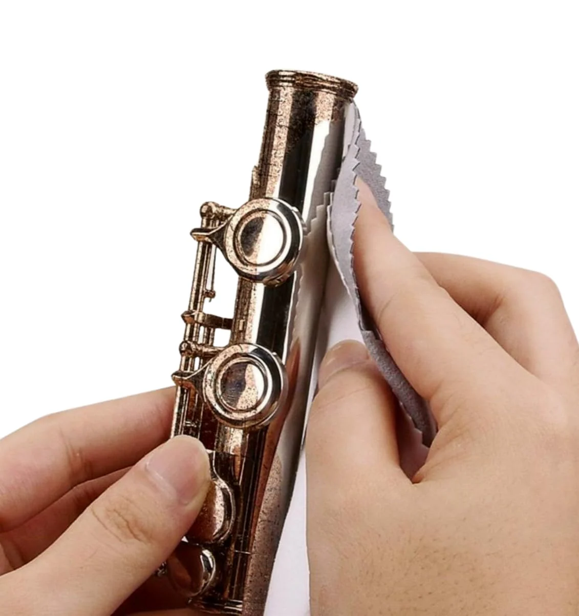 Double Layer Musical Instruments Cleaning Polishing Cloth for Saxophone, Flute, Trumpet, French Horn, Brass Instruments, 2pcs - Image 5