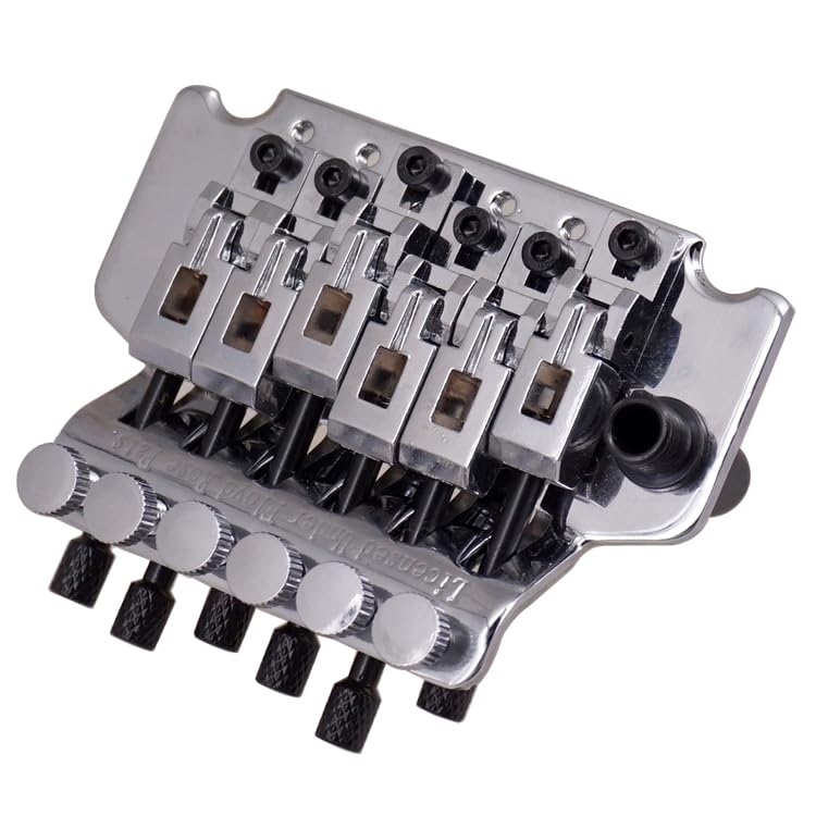 Double Locking Tremolo Bridge System for 6-String Electric Guitar For Floyd Rose Type, Gold/Chrome Upgrade Kit with Vibrato Arm And Neck Lock (Compatible with Strat Style Guitars) (Silver) Silver - Image 2