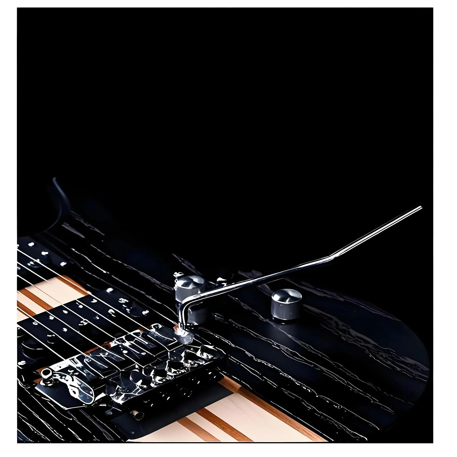 Double Locking Tremolo Bridge System with Arm - Compatible with Floyd Rose & Strat Electric Guitars, Chrome Replacement Part (Silver) Silver - Image 7