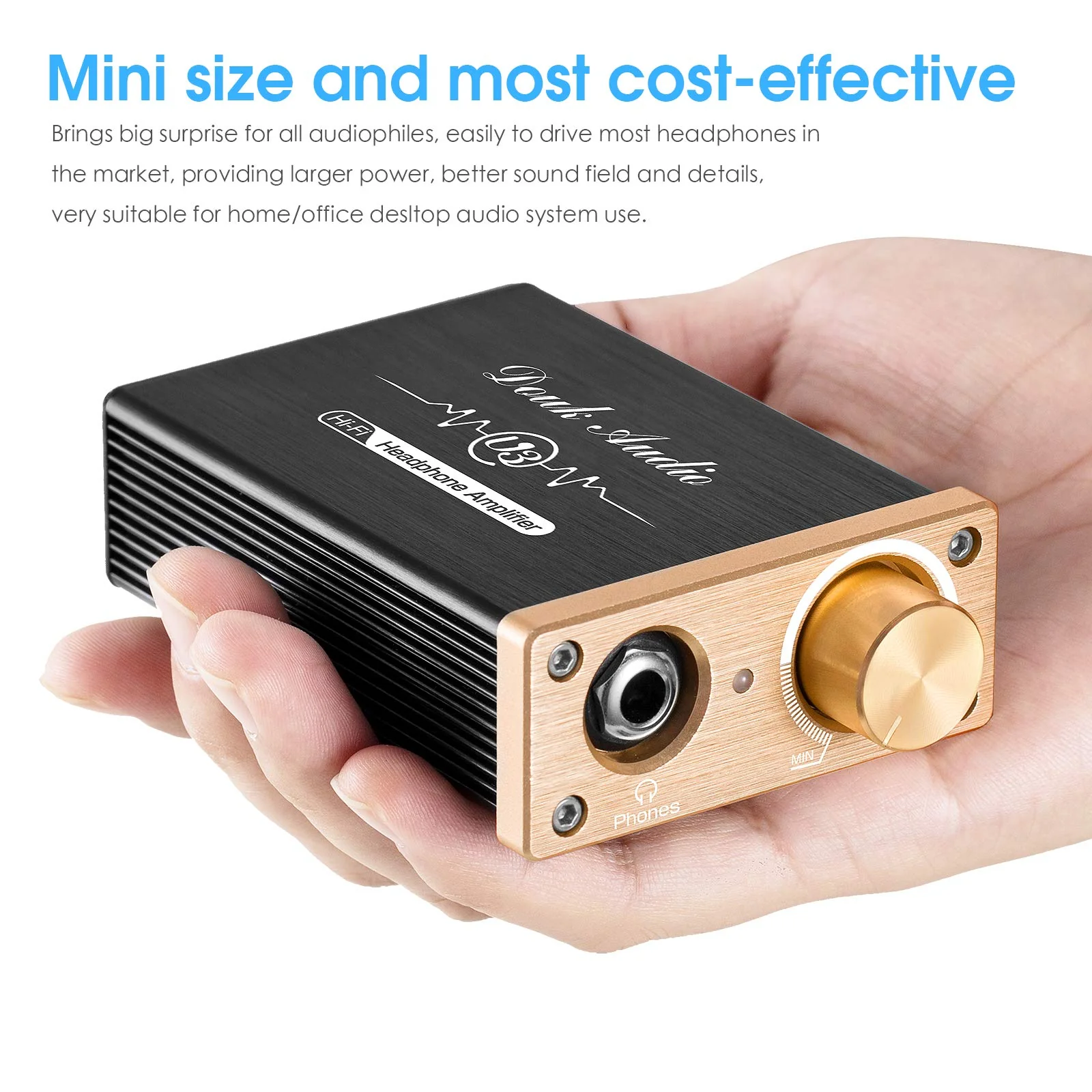 Douk Audio U3 Headphone Amps, Mini Hi-Fi Amplifier for Home Desktop PC 6.35mm / 3.5mm Headsets, Class A, RCA Input, DC 5V - Image 5