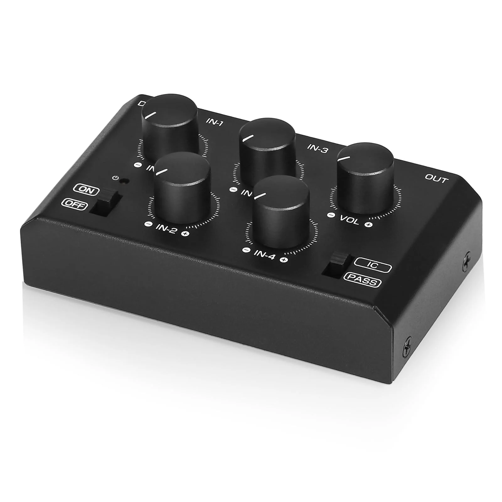 DoukAudio MC5-BX Mini Audio Mixer: 4-Channel Ultra Low-Noise Stereo Line Mixer for Home Studio Bar, Active & Passive Modes, Portable Metal Design for Musicians DJs - Image 8