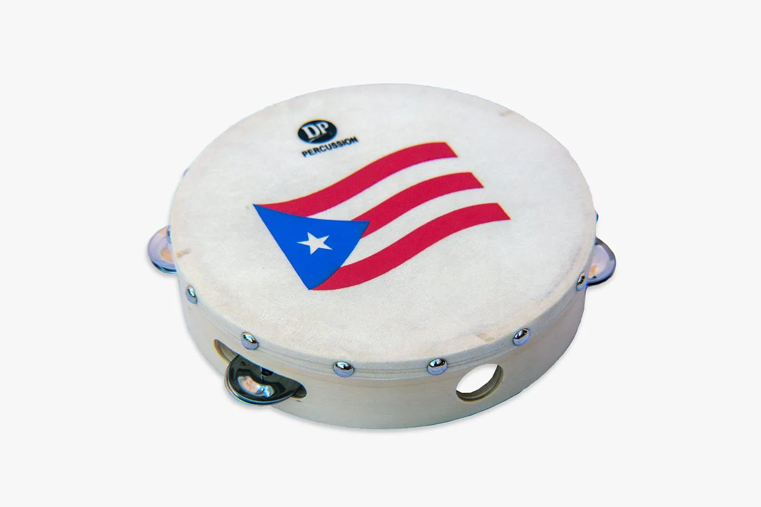 DP Music Parranda Kit Percussion with Carrying Bag - Puerto Rico Flag 8 Inches Tambourine - Claves - Plastic Güiro & Maracas (Maracas Red) Maracas Red - Image 6