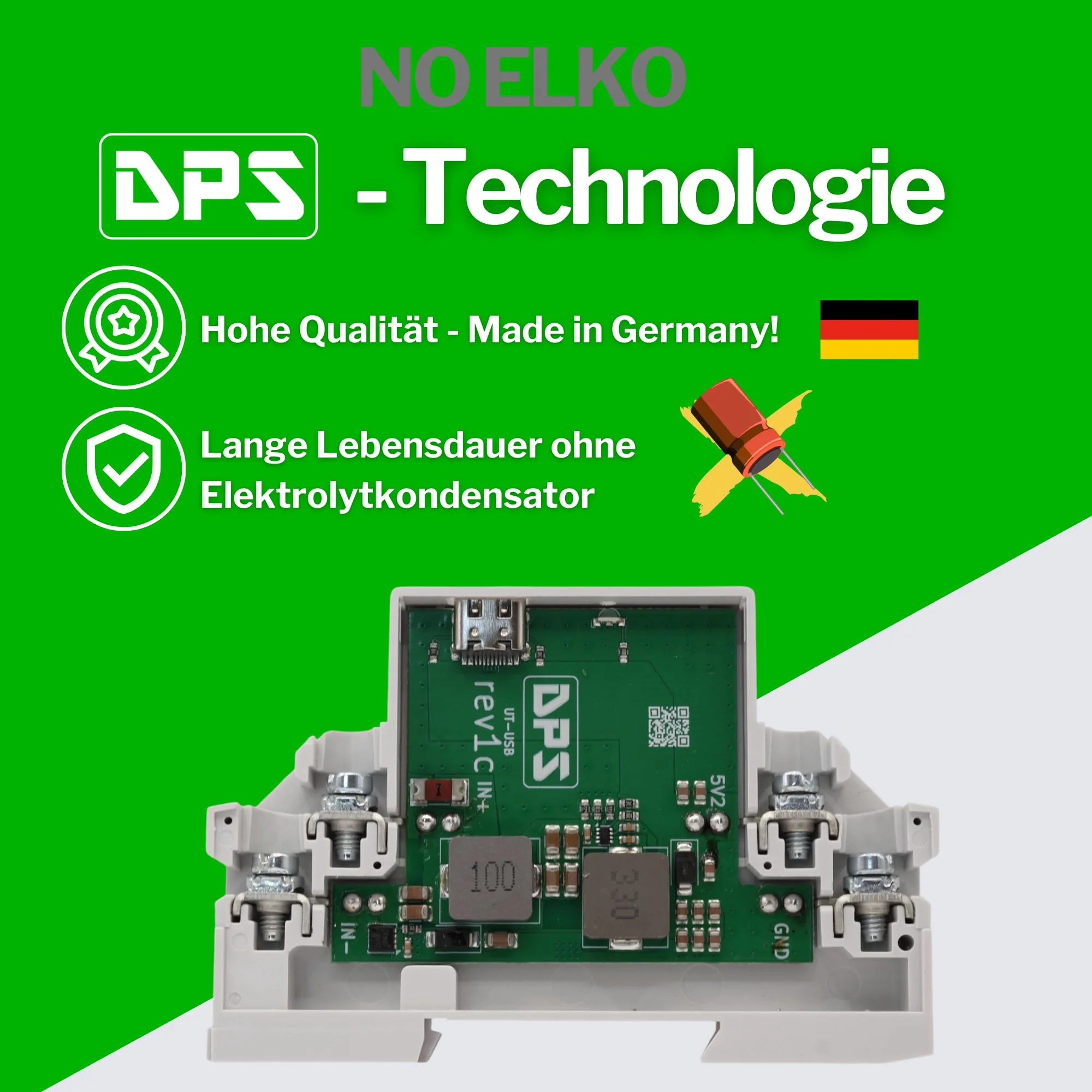 DPS - DIN Rail Power Supply 5 V 3 A 15 W USB-C 10 V-28 V | 5.2 V DC DC USB C Step Down Power Supply for Smart Home, Smart Meter, Tablet, Pi USB-C-3A - Image 3