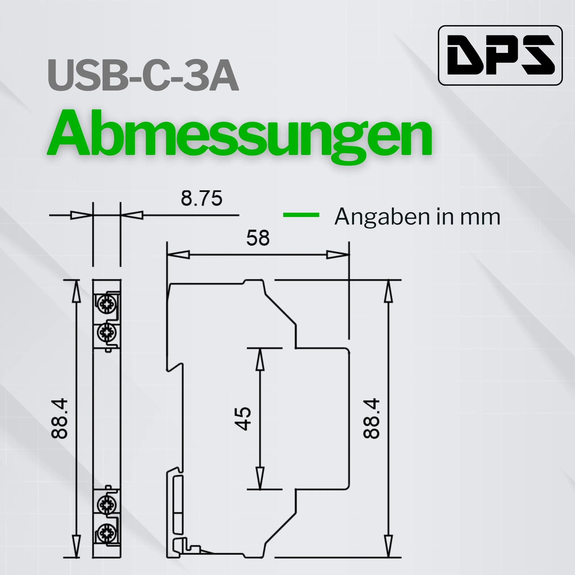 DPS - DIN Rail Power Supply 5 V 3 A 15 W USB-C 10 V-28 V | 5.2 V DC DC USB C Step Down Power Supply for Smart Home, Smart Meter, Tablet, Pi USB-C-3A - Image 7