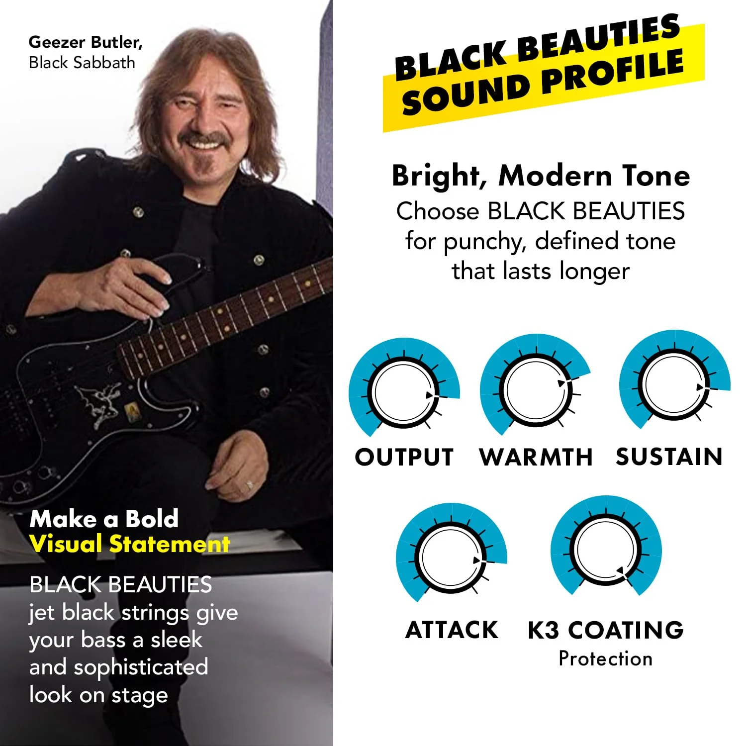 DR Strings - Black Beauties - Bass Guitar Strings 4-String Set - Light 40-100 - Black Bass Guitar Sting (BKB-40) 4-String(40-100) Bass Strings - Image 4
