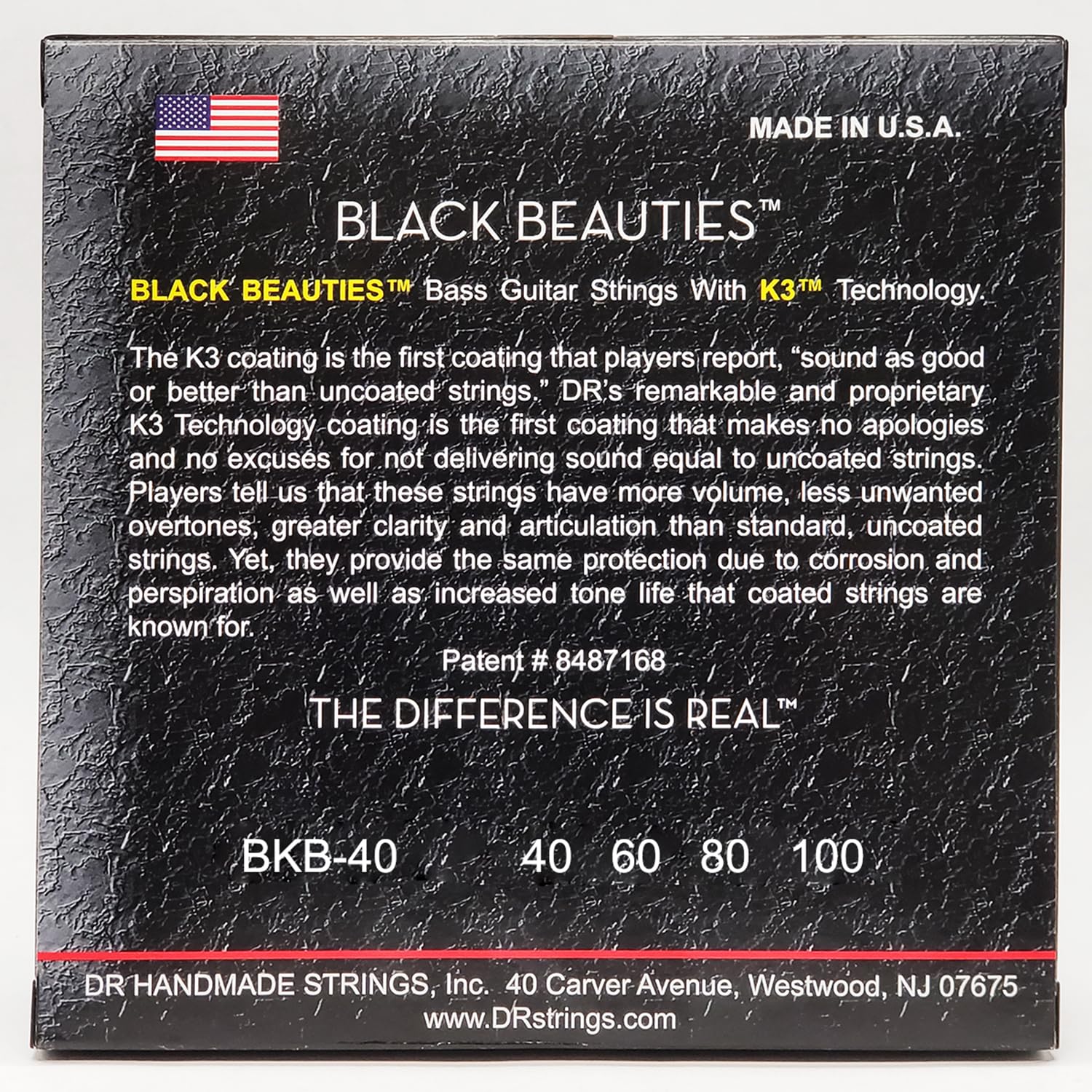 DR Strings - Black Beauties - Bass Guitar Strings 4-String Set - Light 40-100 - Black Bass Guitar Sting (BKB-40) 4-String(40-100) Bass Strings - Image 6