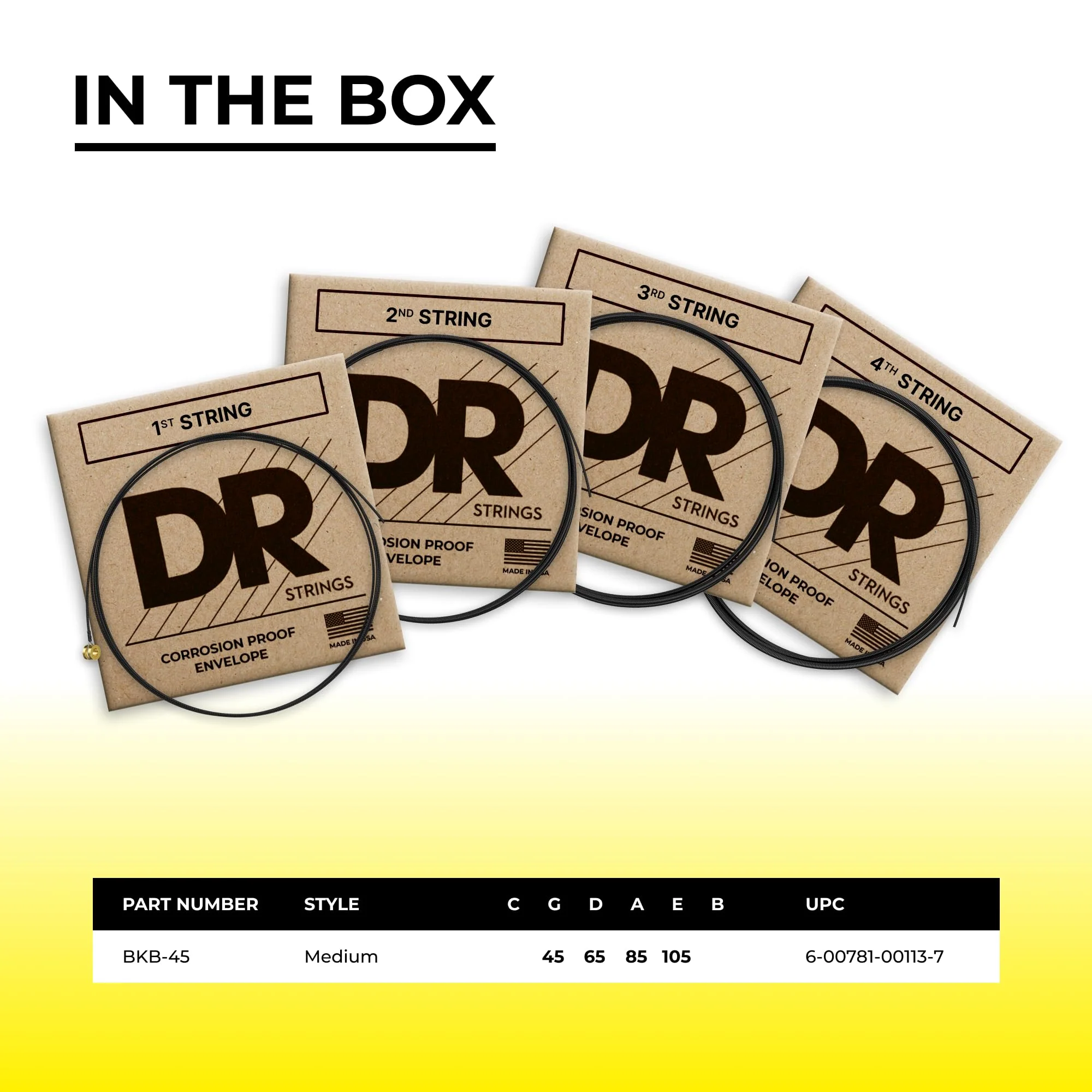 DR Strings Black Beauties BKB-45 Coated Black Bass Guitar Strings – Medium Gauge, Medium Scale 4-String(45-105) - Image 5