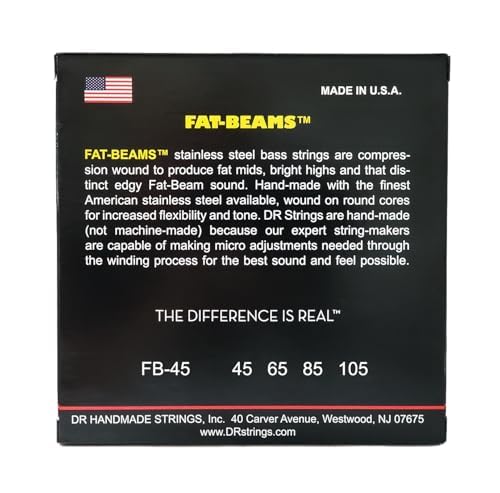 DR Strings FAT-BEAM Bass Guitar Strings (FB5-45), Silver - Image 3