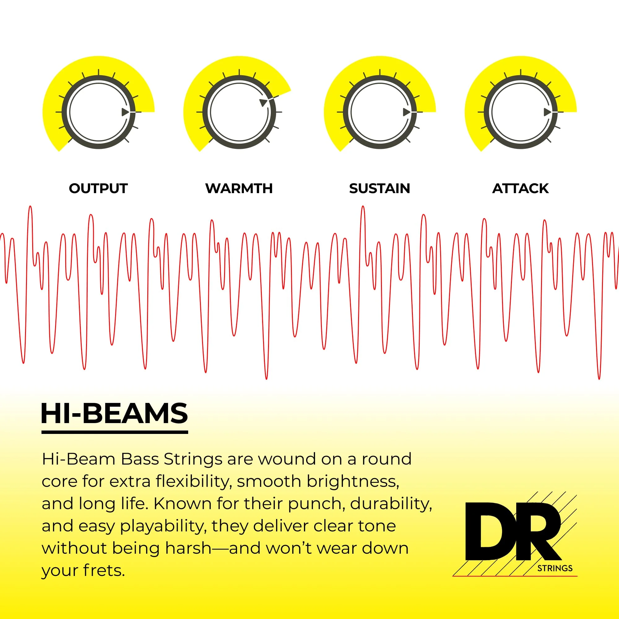 DR Strings Hi-Beam - Stainless Steel Round Core 40-95 LLR-40 HI-BEAM™: Extra Light 40-95 - Image 3