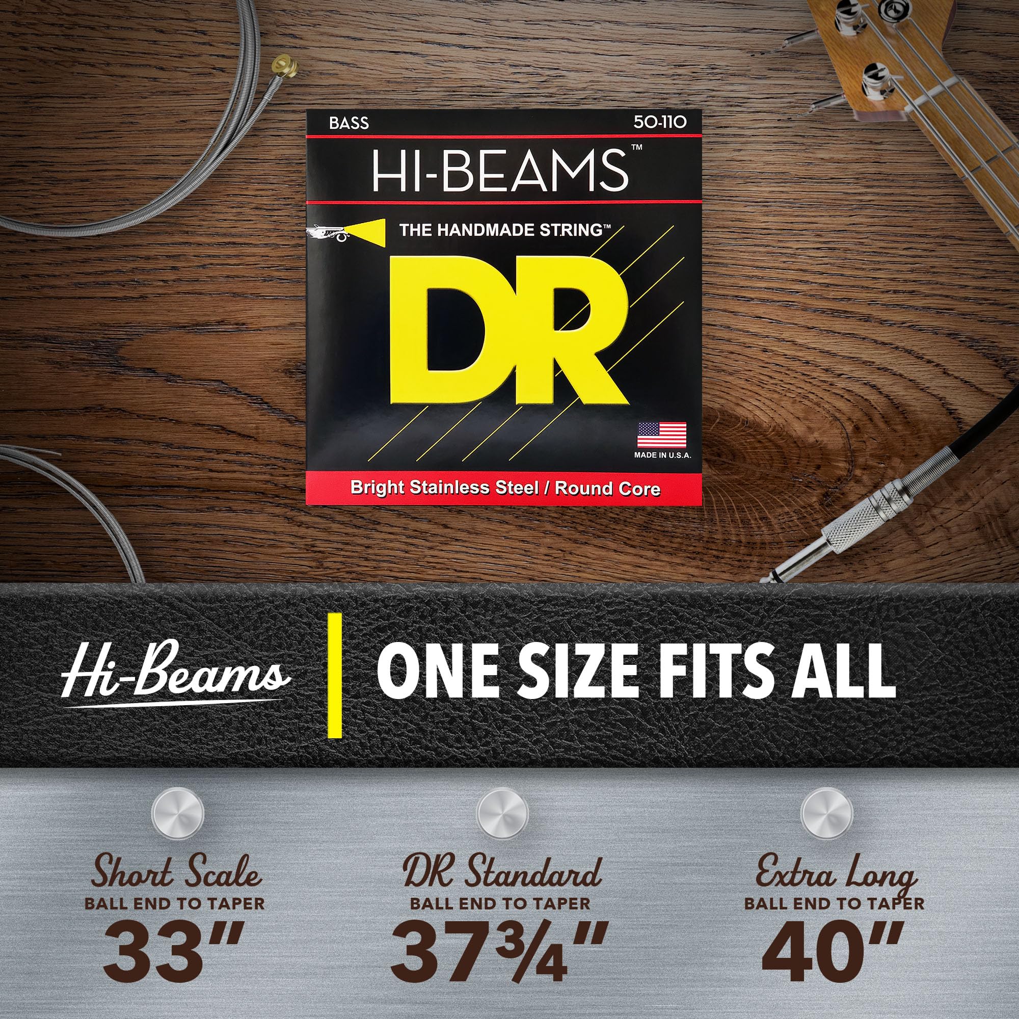 DR Strings - Hi-Beams - Bass Guitar Strings 4-String Set - Medium 45-105 - Stainless Steel Round Core - Bass Guitar Accessories (MR-45) 4-String(45-105) - Image 6