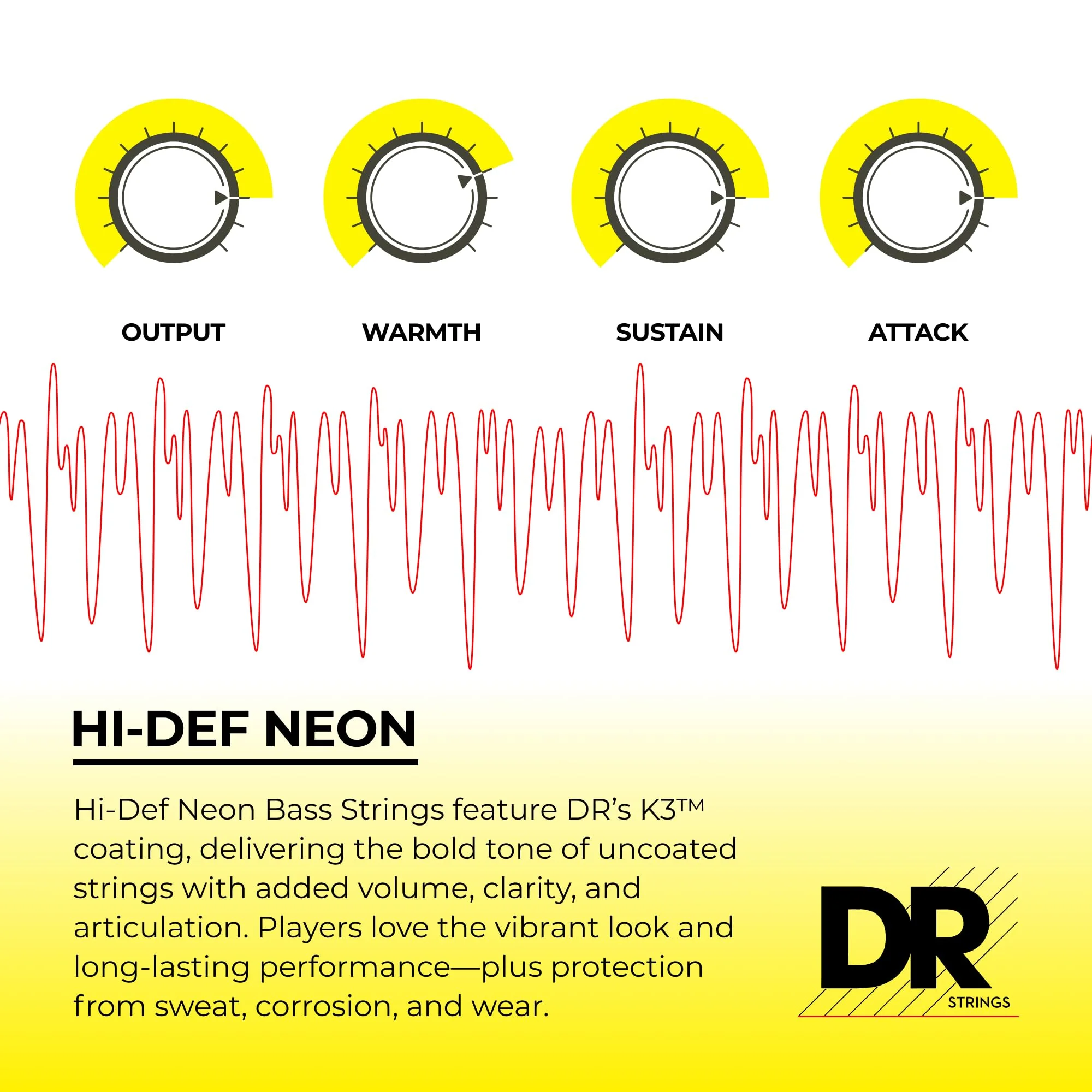 DR Strings HI-DEF NEON Bass Guitar Strings (NMCB-40) - Image 3