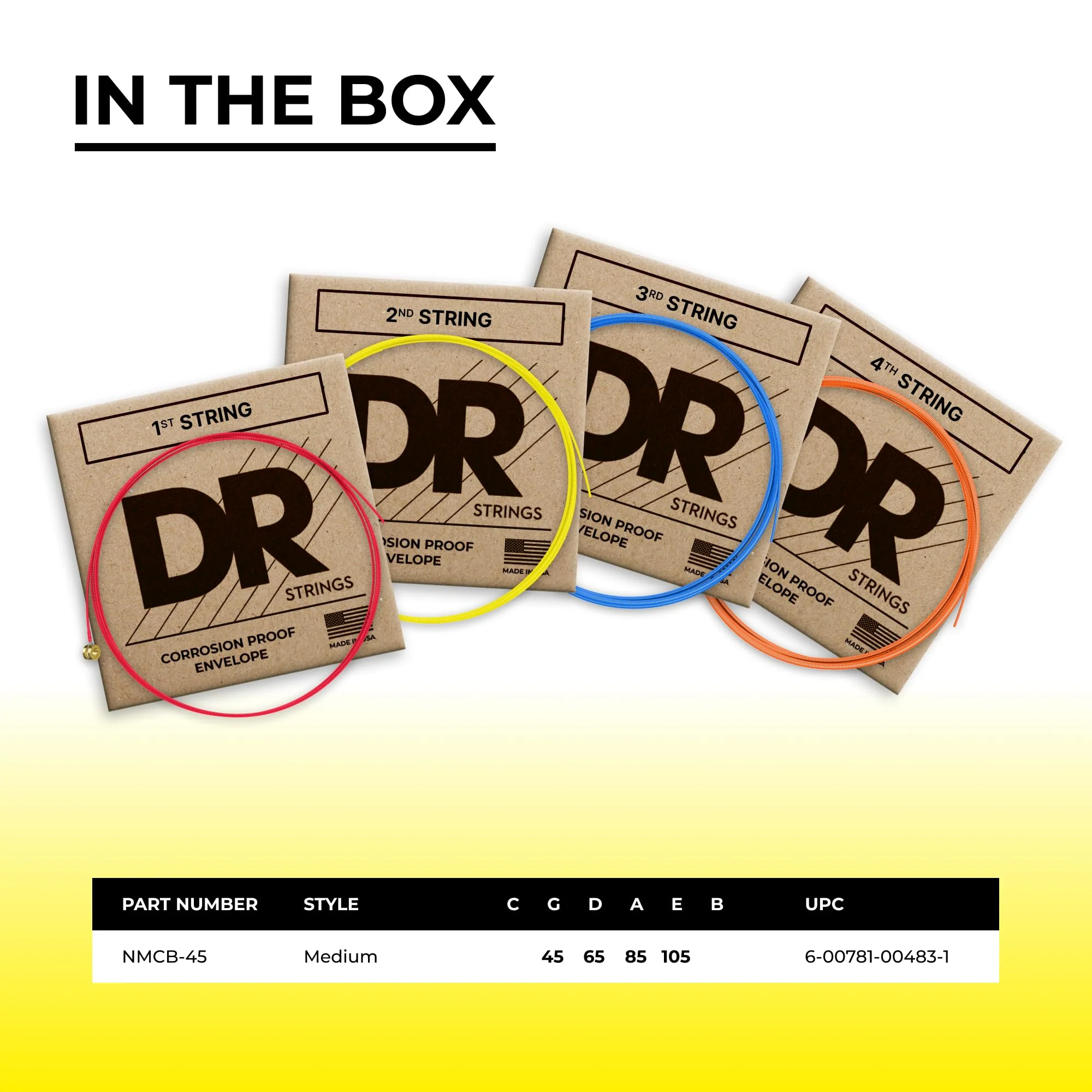 DR Strings HI-DEF NEON Bass Guitar Strings (NMCB-45) - Image 5