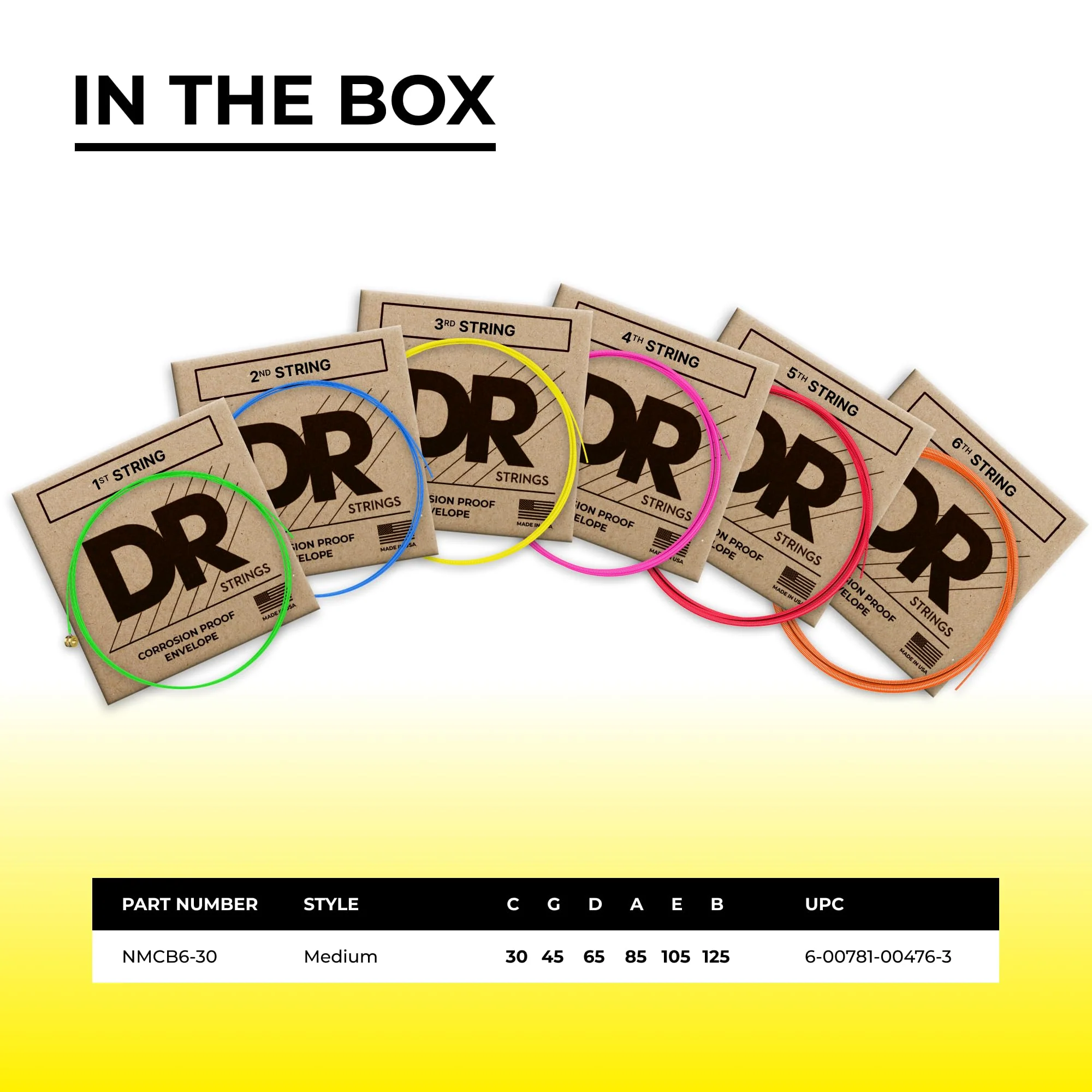 DR Strings HI-DEF NEON Bass Guitar Strings (NMCB6-30) - Image 2
