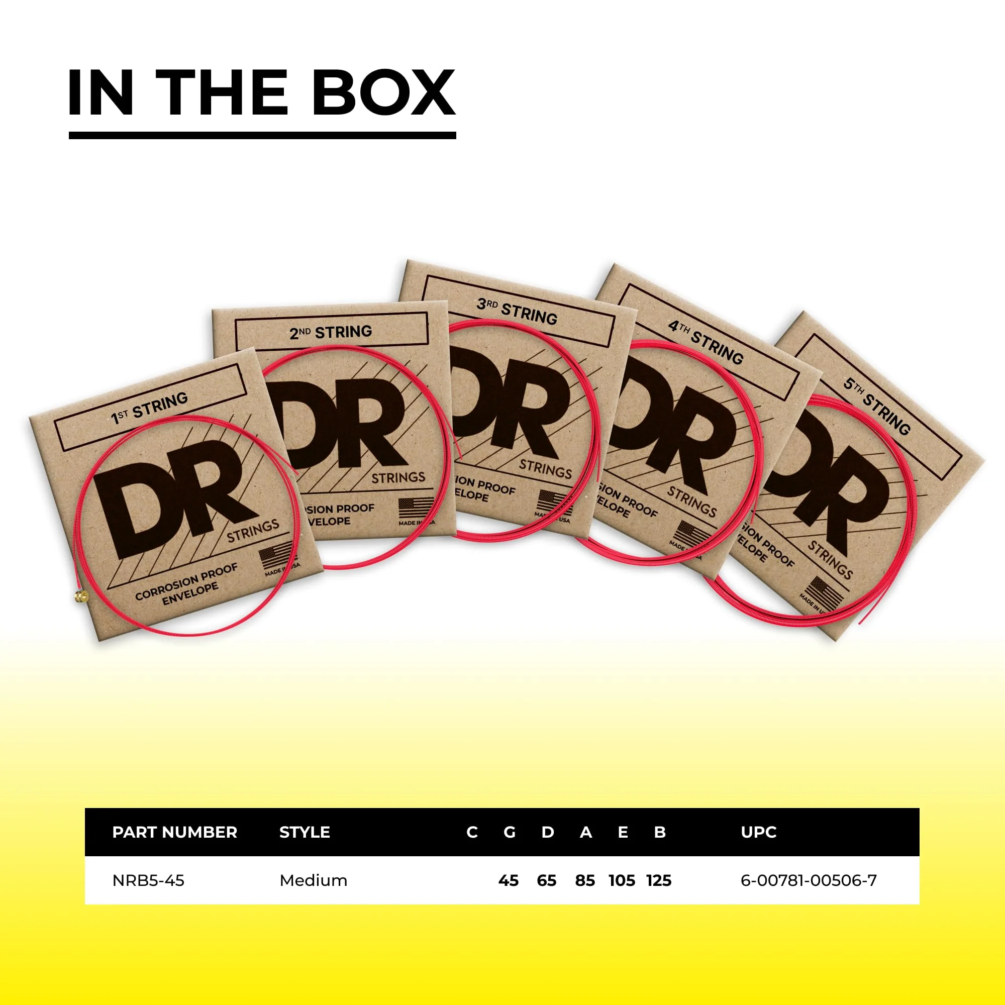 DR Strings Red Devils - Extra-Life Red Coated 5 String Bass 45-125 - Image 4