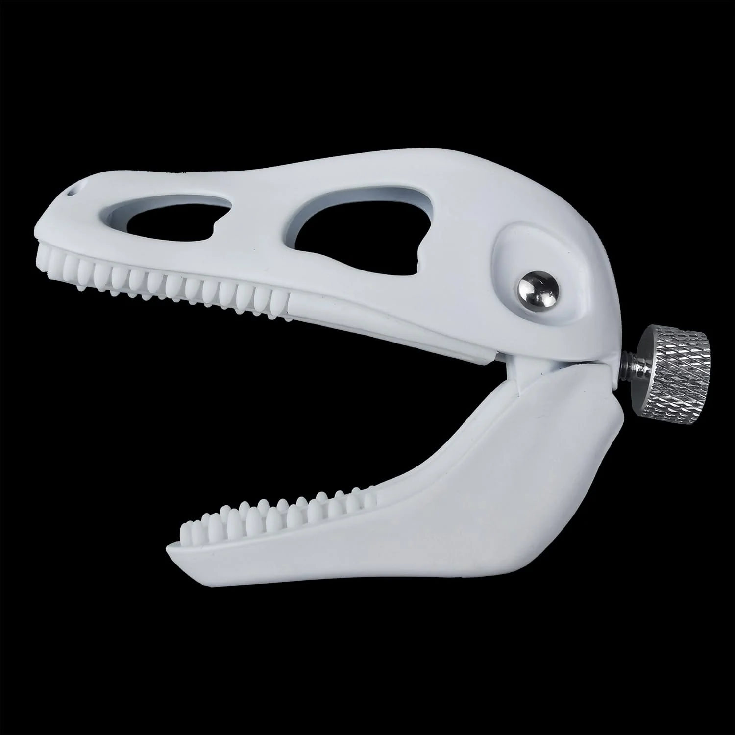 Dragon Skull Guitar Capo - Zinc Alloy Clamp with Silicone Teeth, Universal Adjustable Capo for Acoustic/Electric Guitars, Bass, Ukulele | Non-Slip Design, No Buzzing, Tyrannosaurus Head Shape (White) White - Image 4