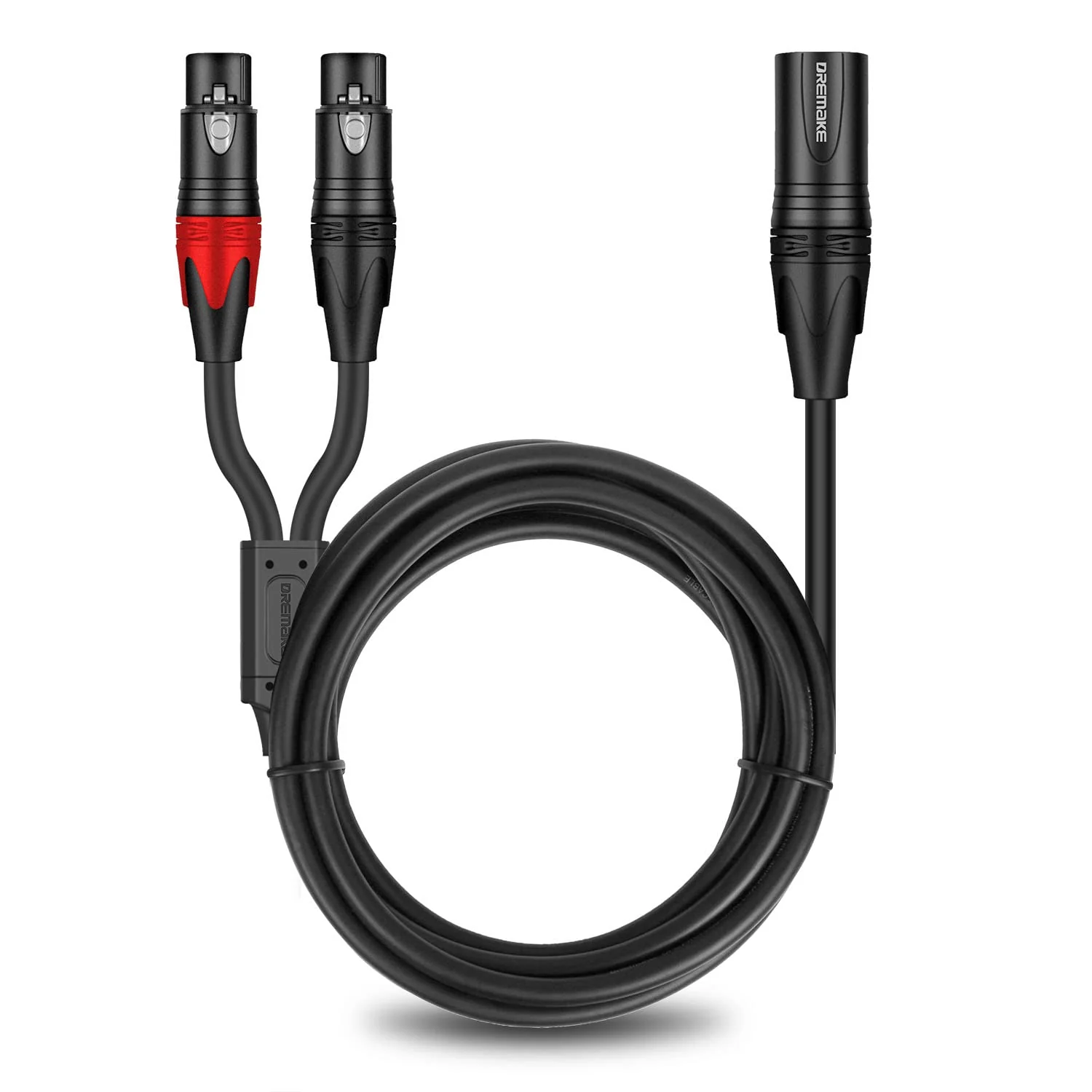 DREMAKE Balanced XLR Microphone Y Splitter Audio Cable, XLR Male to Dual XLR Female Y Cord, 3-Pin XLR Male to Double XLR Female Mic Adapter Converter Cable 6 Feet 2 Female to 1 Male XLR Plug - Image 6