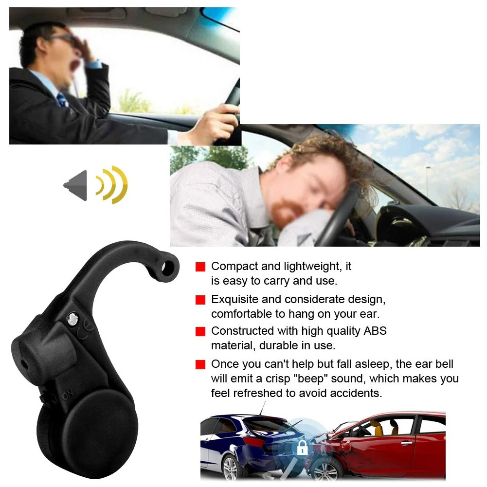 Driver Sleep Alarm, Driver Anti-Sleep Reminder Car Safe Driving Sleep Alarm Device Hanging On Right Ear(Black) - Image 6