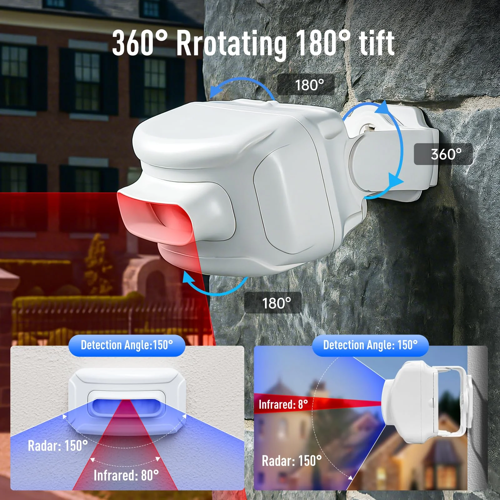 Driveway Alarm – 1200 ft Range Wireless Outdoor Motion Sensor, Dual-Tech PIR + Microwave, 17 Chimes, IP64 Weather-Resistant, Mute & Vibration (1 Receiver+ 1 Sensor) 1 Receiver+ 1 Sensor - Image 8