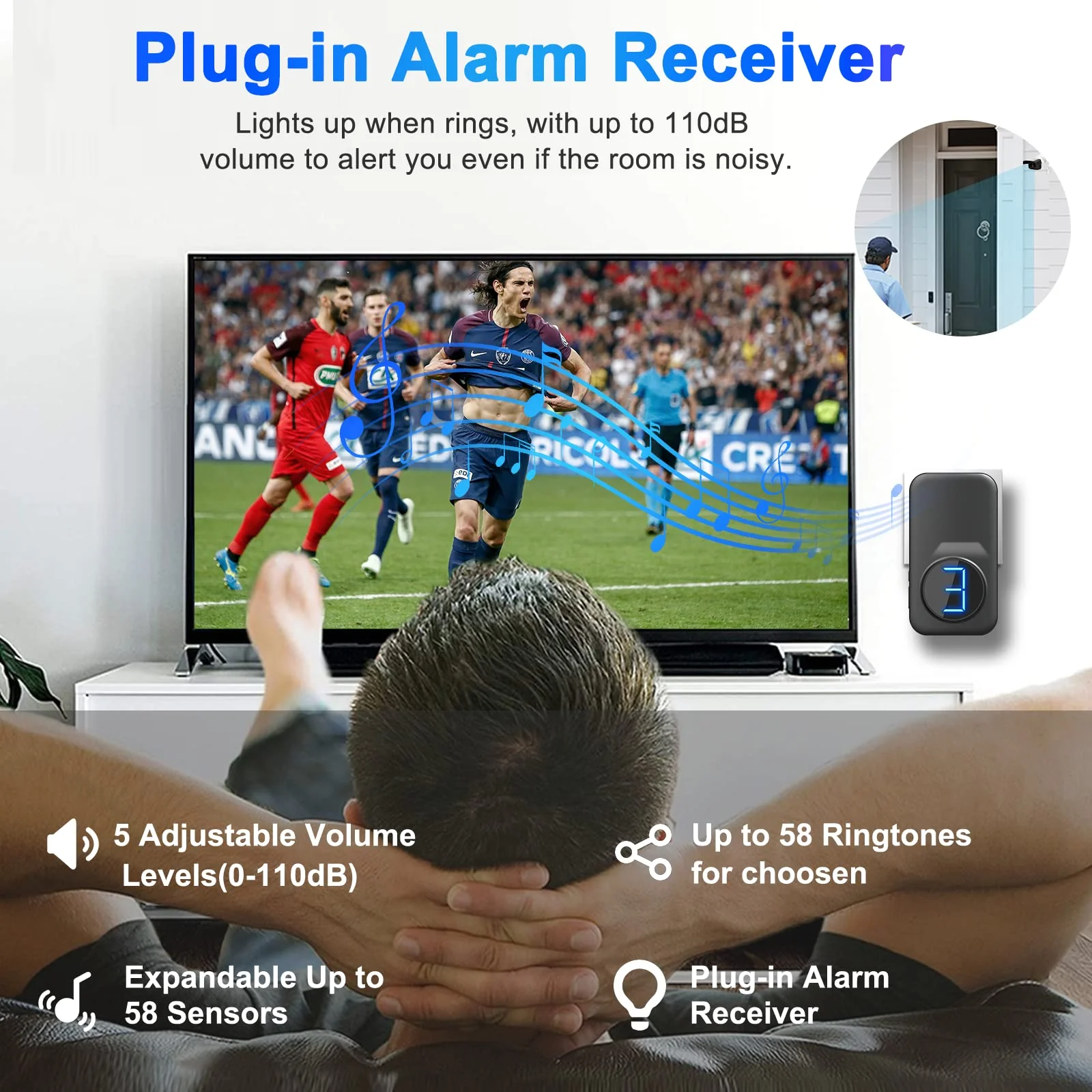 Driveway Alarm, Bistee Wireless Driveway Alarms Weather Resistant Motion Sensor&Detector, Microwave lnfrared Detector Home Security Alert System, 600 FT Range Monitor&Protect Outdoor/Indoor Property 1 Motion Sensor +1 Receiver Black - Image 2