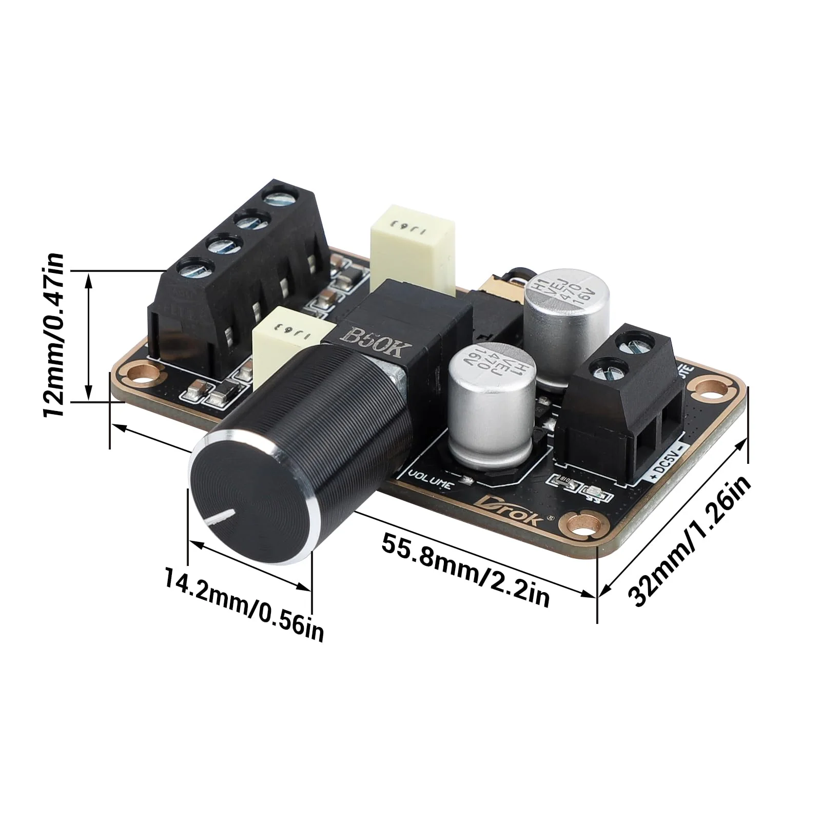 DROK Audio Amplifier Board, 5W+5W Mini Amplifier Board PAM8406 DC 5V Digital Stereo Power Amp 2.0 Dual Channel Class D Amplify Module for Speaker Sound System DIY - Image 4