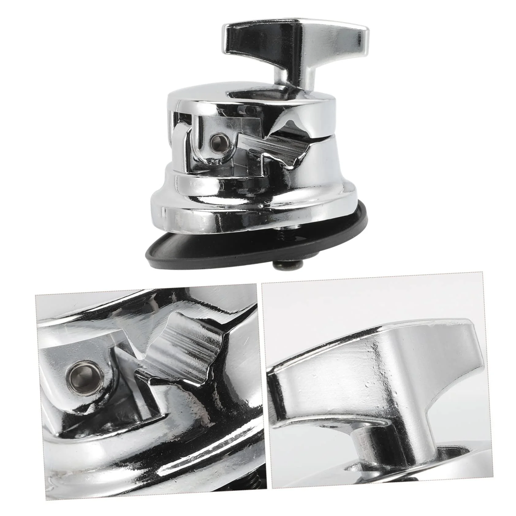 Drum Base Drum Mounting Hardware Percussion Tom Holder Base for Tom Legs Percussion Instrument Replacement Tom Bracket Percussion Bases Drum Parts Jazz Drum Zinc Alloy Round - Image 2