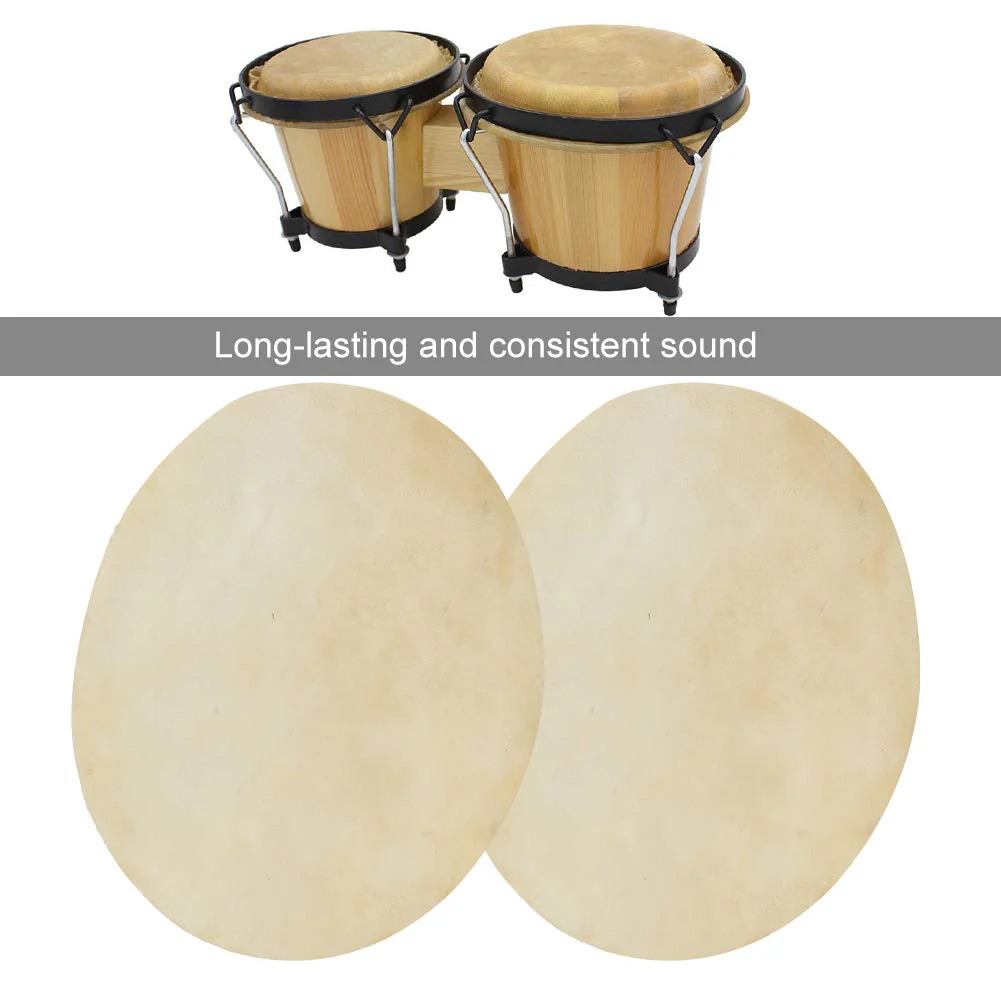 Drum Head Buffalo 2PCS Faux Leather Consistent Clear Sound Accessory for African Drums Bongos (9.0 inches)- Skin Replacement 9.0 inches - Image 6