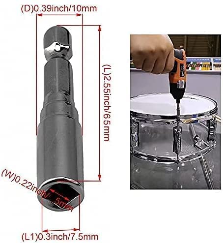 Drum Keys 5 Pack Chrome Steel Construction Standard Drum Keys with Ratchet Torque Wrench Drill Bit Drum Key Tuner Percussion Hardware Tool for Drum Accessories - Image 6