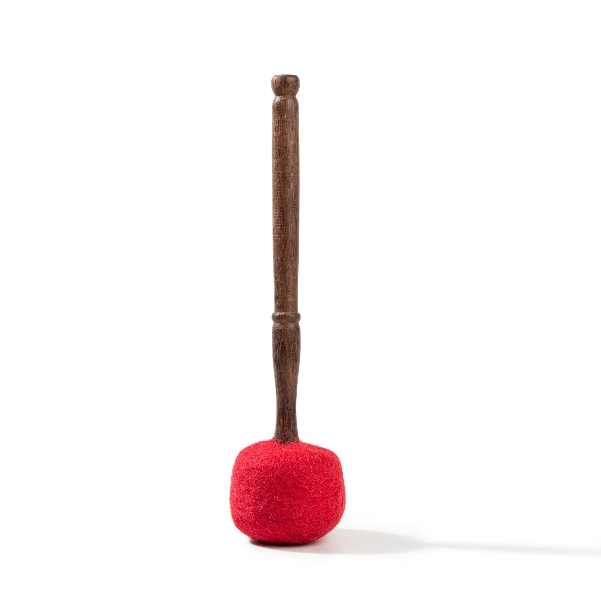 Drum Mallet Wool Felted Drum Stick - 9 Inches Wool Mallet for Gongs & Large Singing Bowls by Himalayan Bazaar Red - Image 3