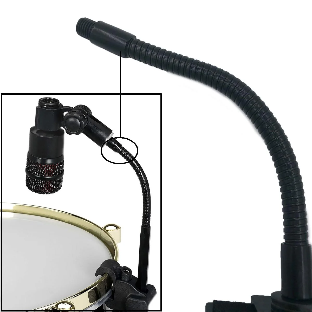 Drum Rim Microphone Clamp Percussion Microphone Mount Attachment for Drum Set Bass Drum Hoop, Drum Microphone Clip Holder with Tension Rod - Image 4