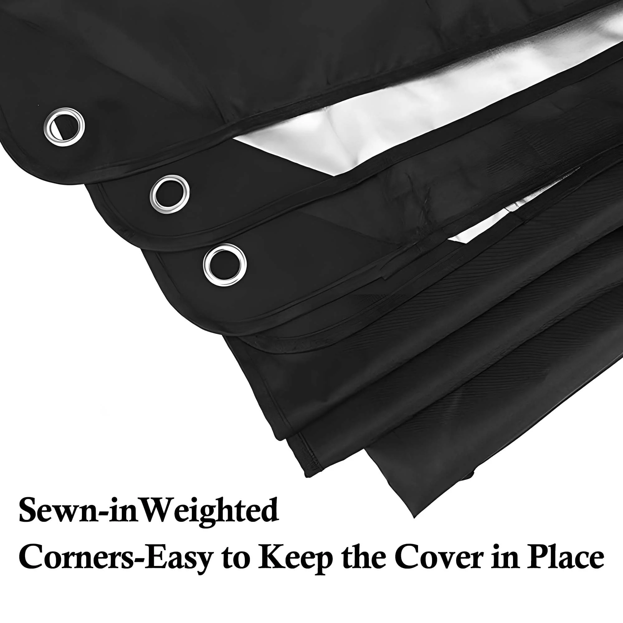 Drum Set Dust Cover, Waterproof Drum Cover 80 x 108 Inch Dust Cover with Sewn-in Weighted Corner Large Drum Shield for Electric Drum Accessories Musical Instruments, Black - Image 2