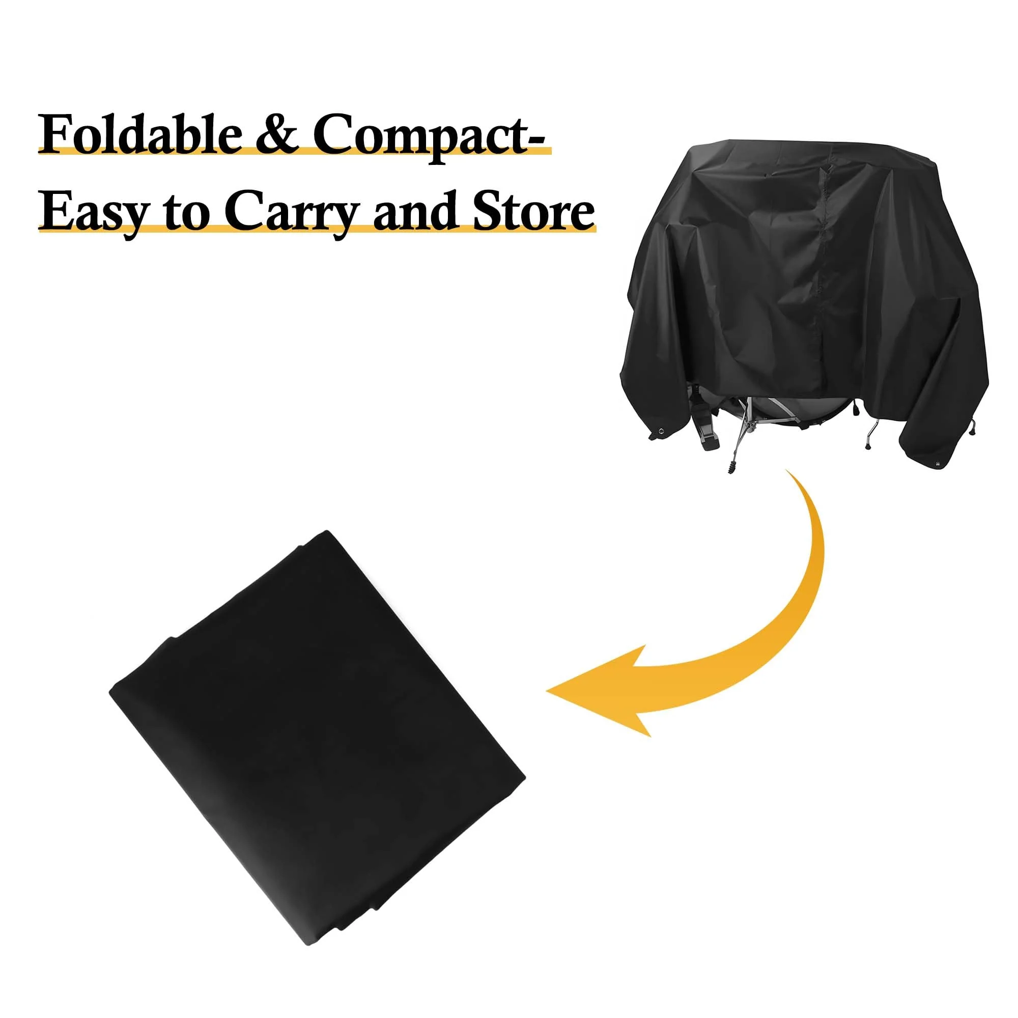 Drum Set Dust Cover, Waterproof Drum Cover 80 x 108 Inch Dust Cover with Sewn-in Weighted Corner Large Drum Shield for Electric Drum Accessories Musical Instruments, Black - Image 5