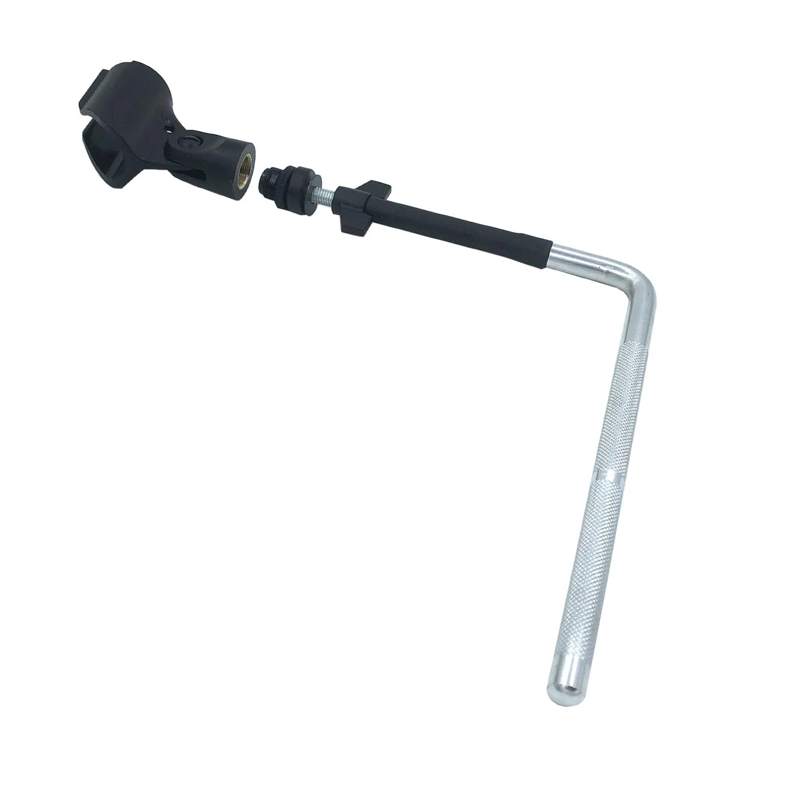 Drum Set Microphone Mount Holder, Drum Rack Mounting Clamp with L Shaped Mic Mount Arm Shock Mount Microphone Clip, Microphone Stand for Hi-Hat Cymbal Stand Percussion Drum Set - Image 3