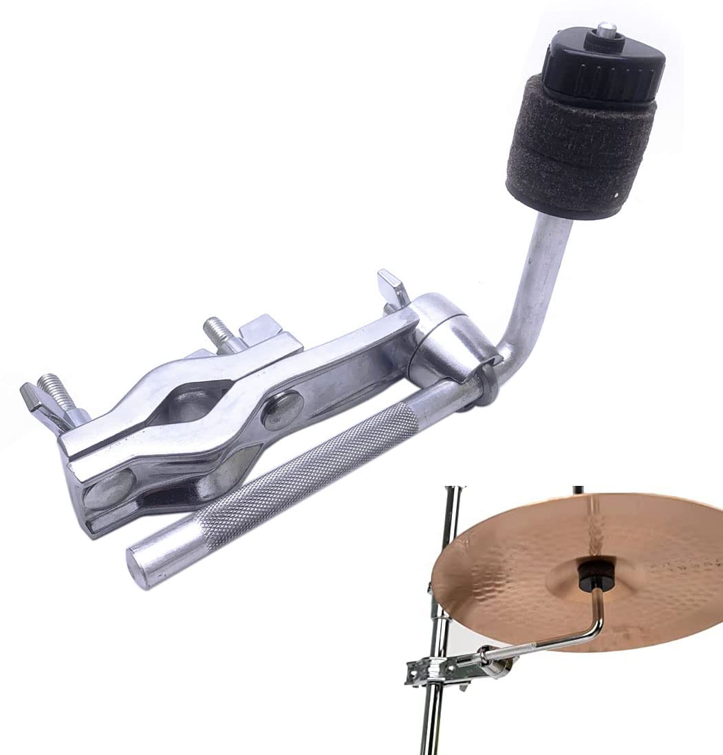 Drum Set Mounting Clamp Chrome Cymbal Boom Arm with Clamp Holder Bracket Percussion Instrument Accessories Silver - Image 2