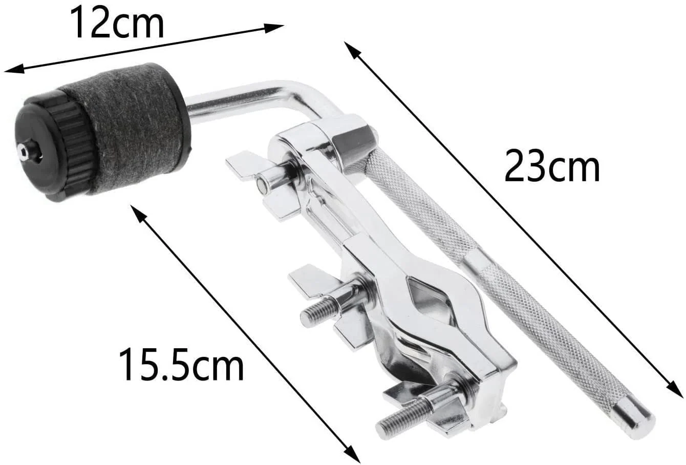 Drum Set Mounting Clamp Chrome Cymbal Boom Arm with Clamp Holder Bracket Percussion Instrument Accessories Silver - Image 6